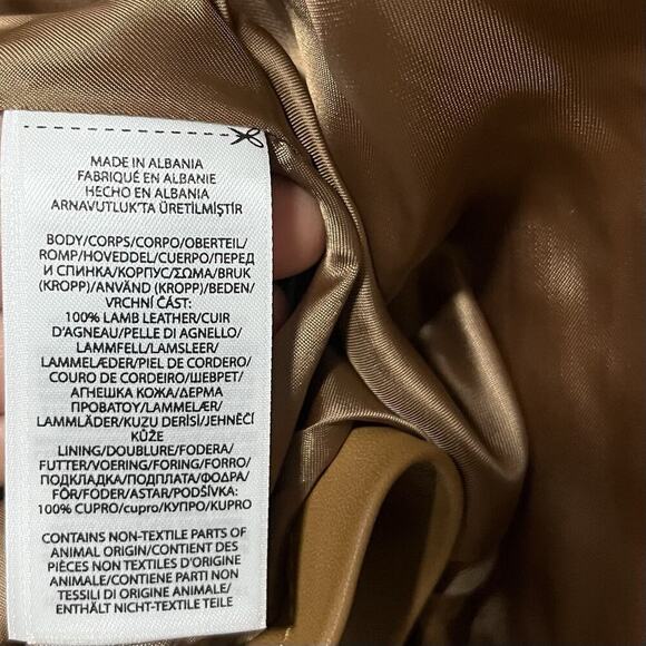 Ralph Lauren Womens Cropped Lambskin Trench‎ Coat Size M Tan Luxe MSRP $998 FLAW - Picture 10 of 16